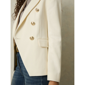 REISS TALLY Tailored Fit Textured Double Breasted Blazer